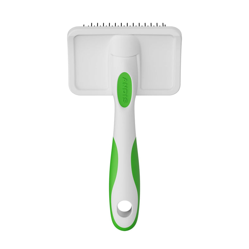 Andis 68565 Stainless-Steel Slicker Brush for Dogs and Cats - Durable and Lightweight Grooming Tool for All Breeds and Fur Lengths, Reduces Shedding and Promotes Hair Growth - Medium, Green - PawsPlanet Australia