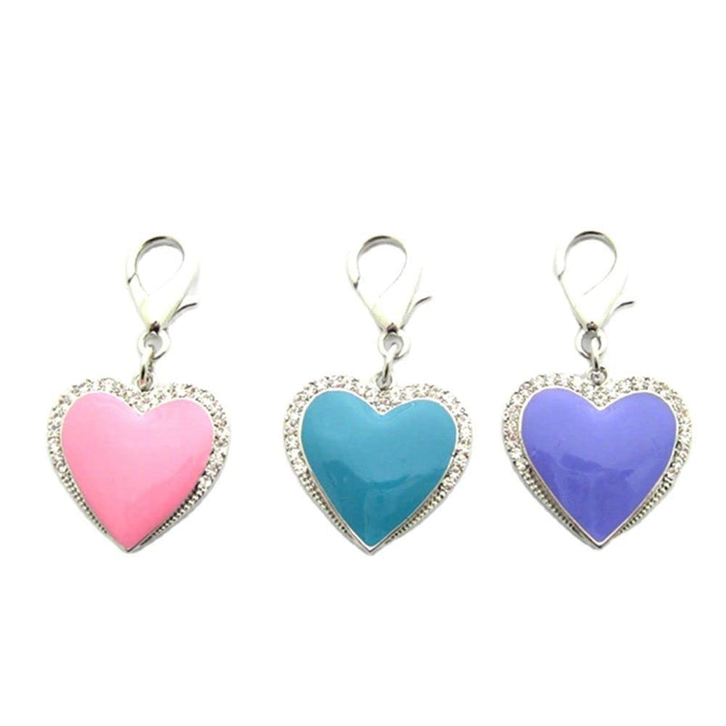 Dog Cat Rhinestones Love Charm Pendant Jewelry Pet Puppy Necklace Collar Accessory Pink - PawsPlanet Australia