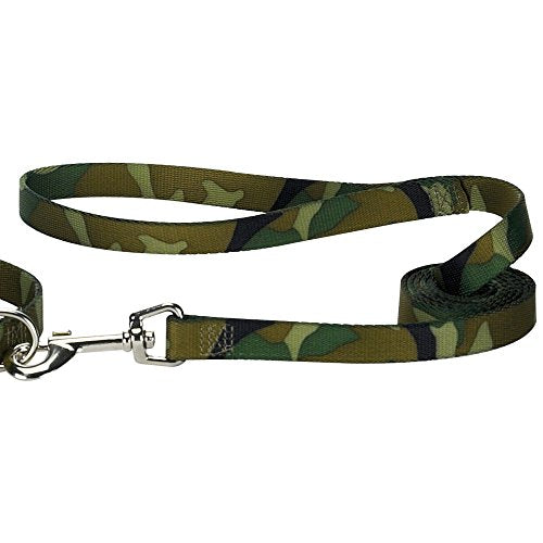 Casual Canine Camo Dog Lead, 4-Foot x 5/8-Inch, Green 4-Feet x 5/8-Inch Lead - PawsPlanet Australia
