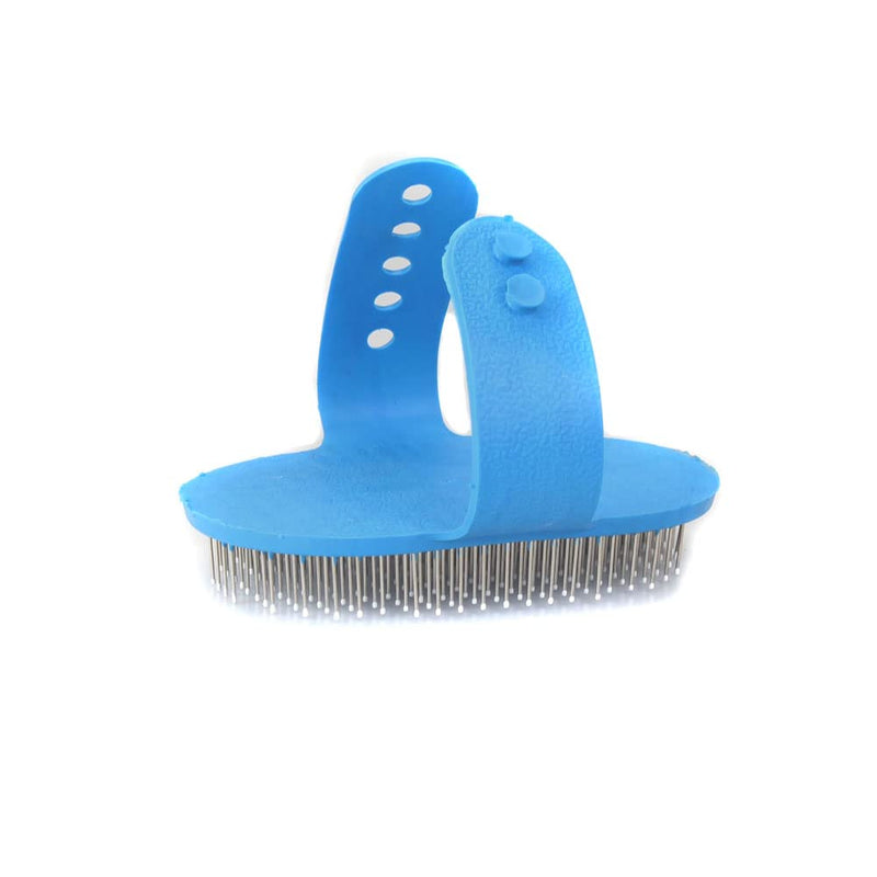 Emours Dog Grooming Brush, Pet Shampoo Bath Brush Soothing Massage Rubber Comb with Adjustable Ring Handle for Long Short Haired Dogs and Cats Blue - PawsPlanet Australia
