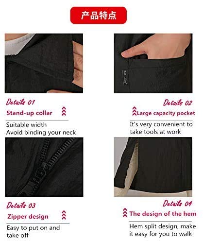 DHXYZZB Grooming Smock- Waterproof Grooming Workwear Barber Jackets for Women Men, Nylon Professional Pet Groomer Smock Apron Large Black - PawsPlanet Australia