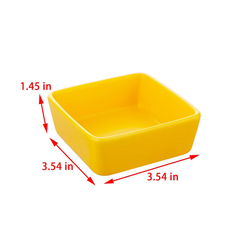 2 Pcs Pet Ceramic Food Bowl and Water Dish Feeder for Guinea Pig Hedgehog Squirrel Small Animals