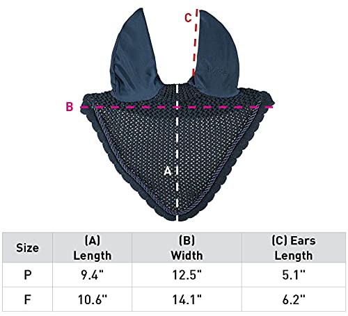 Horze River Ear Net - Peacoat Dark Blue/Peacoat Dark Blue - Horse - PawsPlanet Australia