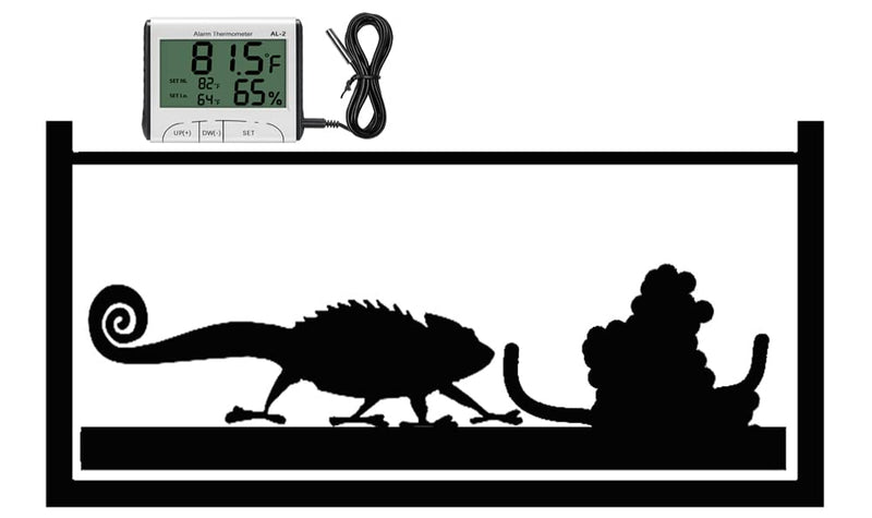 LXSZRPH Reptile Thermometer Hygrometer with High Low Temperature Alarm Digital Aquarium Thermometer with Hook and Loop Temperature Humidity Meter Gauge for Terrariums, Vivariums, Reptile Tanks (1) 1 - PawsPlanet Australia