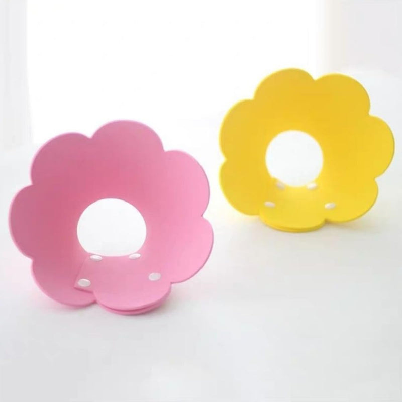 Healifty Eva Sponge Washable and Lightweight Flower-Shaped 2-Pack Yellow Elizabethan Collar Anti-Leak Collar Protective Collar Post-Surgery for Cats