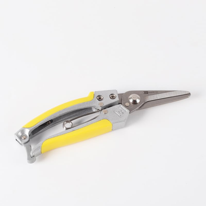 Goat Hoof Trimmers with Safety Lock – Professional Farrier Shears for Goats, Sheep & Alpacas, Rust-Resistant Sharp Blade, Reliable Hand Shears for Hoof Care (Silver Yellow) Silver Yellow