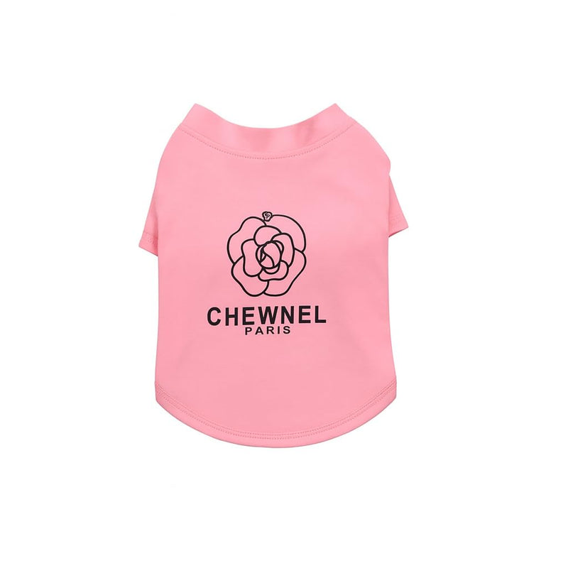 Luxury Designer Dog T Shirt – Cute Puppy Clothes for Small Dogs, Fashion Pet Tee Outfit for French Bulldogs & Chihuahuas, Everything Chic Dog Apparel ChewnelPink - PawsPlanet Australia