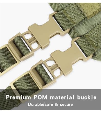 Dog Tactical Vest Harness - for Walking, Training, Camping, Hiking, Hunting – Military Style – Comfortable - Breathable - Reinforced - Very Resistant (Green, Medium) Green - PawsPlanet Australia