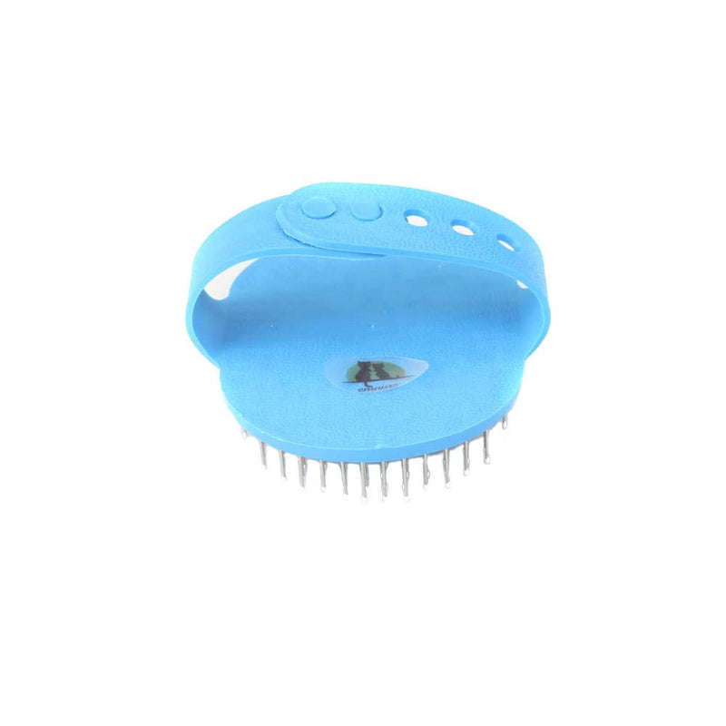 Emours Dog Grooming Brush, Pet Shampoo Bath Brush Soothing Massage Rubber Comb with Adjustable Ring Handle for Long Short Haired Dogs and Cats Blue - PawsPlanet Australia