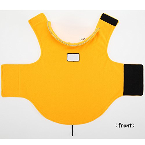 Creation Core Windproof Plush with Sport Vest Dog Clothes Night Reflective Jacket Pet Keep Warm Jacket No Pull No Choke Design Eco-Friendly for Small and Large Big Dog(Yellow M) Medium Yellow - PawsPlanet Australia