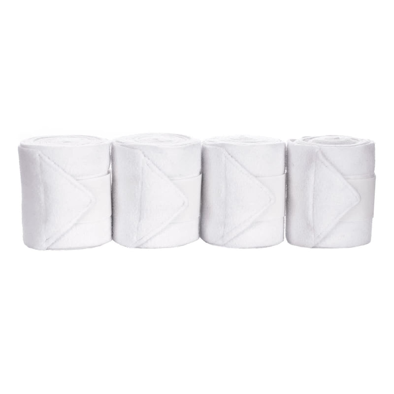 Equinavia Luna 9' Fleece Polo Wraps, Set of 4 Horse Leg Bandages | Storage Bag Included One Size White - PawsPlanet Australia