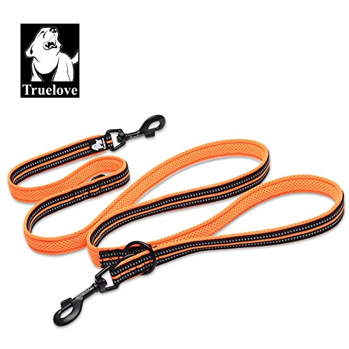 WINHYEPET True Love 7 In 1 Multi-Function Adjustable Dog Lead Hand Free Pet Training Leash Nylon Reflective Comfortable Multi-Purpose Dog Leash TLL2411(Orange,S) S Orange