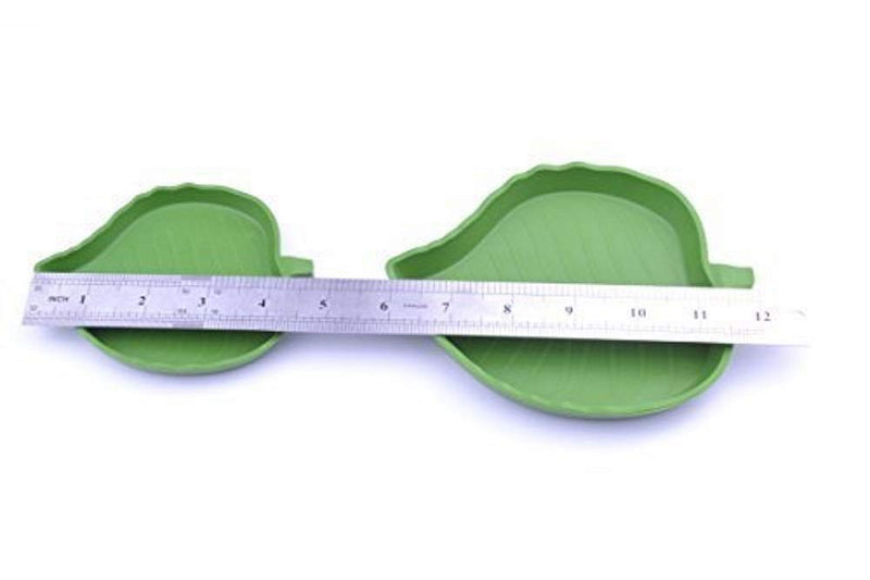 2 pack Leaf Reptile Food and Water Bowl for Pet Aquarium Ornament Terrarium Dish Plate Lizards Tortoises or Small Reptiles - PawsPlanet Australia