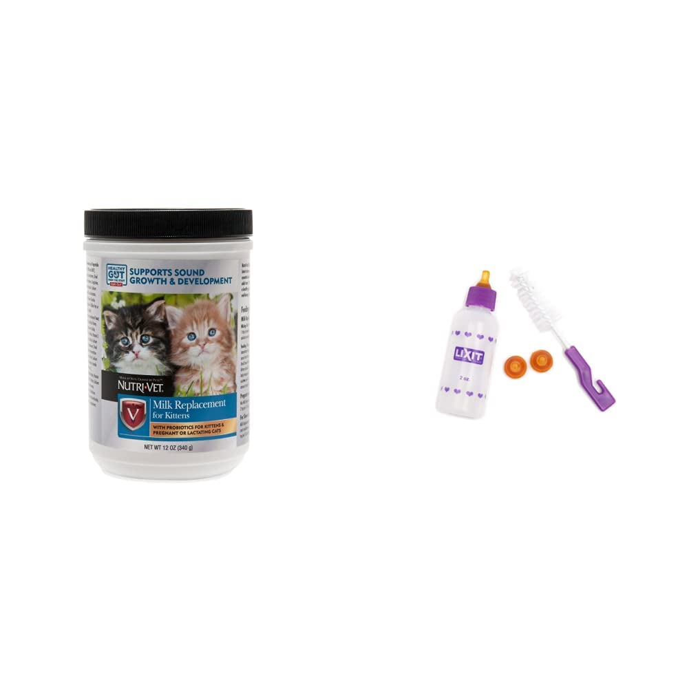 Nutri-Vet Milk Replacement for Kittens + Lixit Nursing Bottle Kit