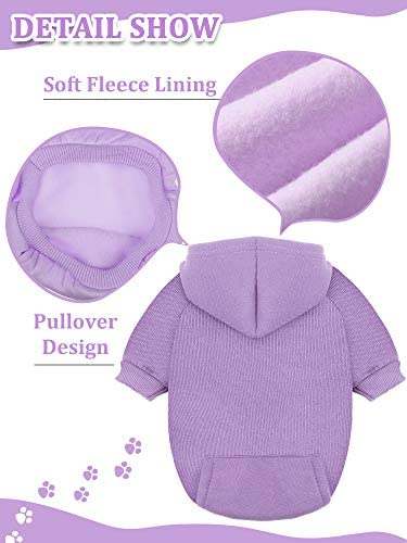 6 Pieces Dog Hoodie Dog Clothes Sweaters with Hat, Pet Winter Clothes Warm Hoodies Coat Sweater for Small Dogs Chihuahua(S) S - PawsPlanet Australia