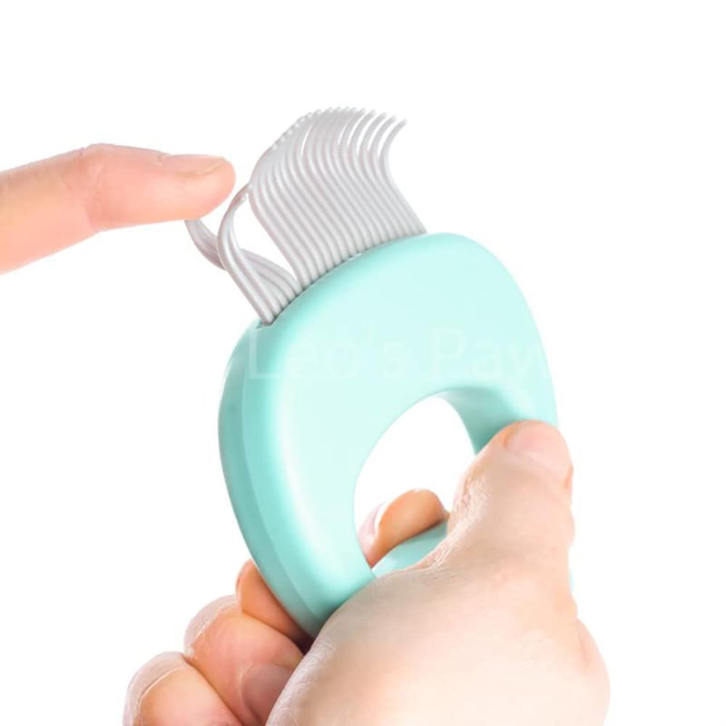 Leo's Paw The Original Pet Hair Removal Massaging Shell Comb Soft Deshedding Brush Grooming and Shedding Matted Fur Remover Dematting tool for Long and Short Hair Cat Dog Puppy Bunny (Mint) Mint