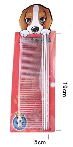 Dog Metal Comb 7.5inch Dogs Dematting Tool Pet Grooming Comb Stainless Steel Teeth Cats Pubby Comb for Removing Hair (L: 19x5cm) L: 19*5cm - PawsPlanet Australia
