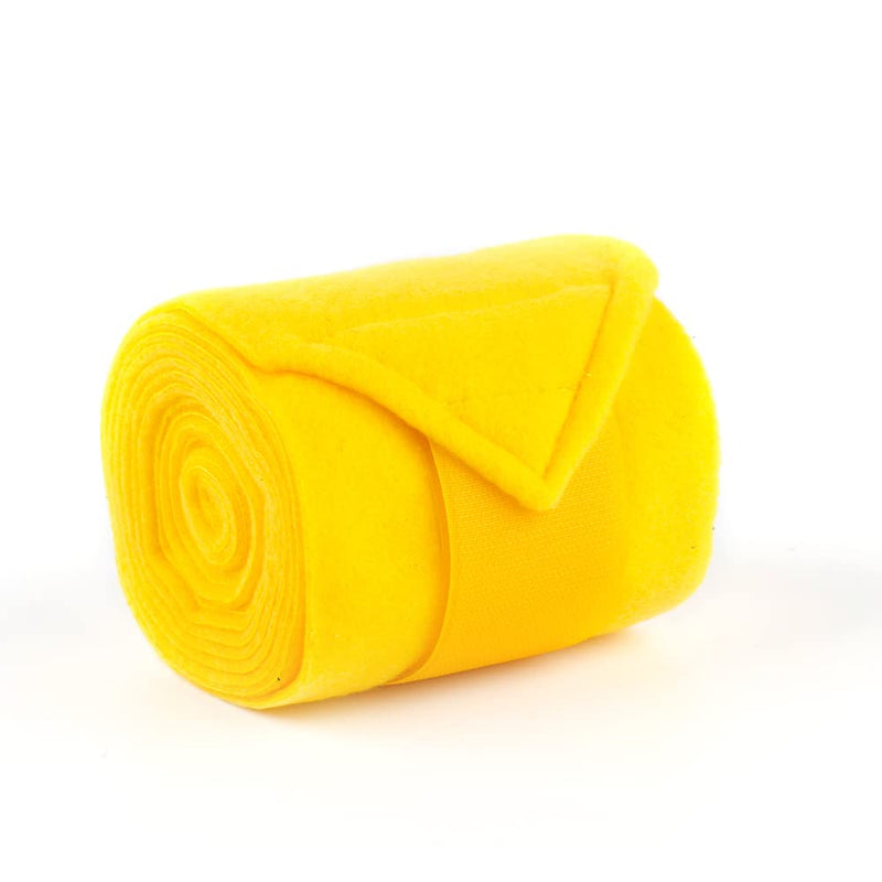 Horse Polo Wraps 2.5m Soft Fleece Polo Wraps Equestrian Leg Bandage Wrap Set of 4 Packs (Yellow - 2.5m) Yellow - 2.5m - PawsPlanet Australia