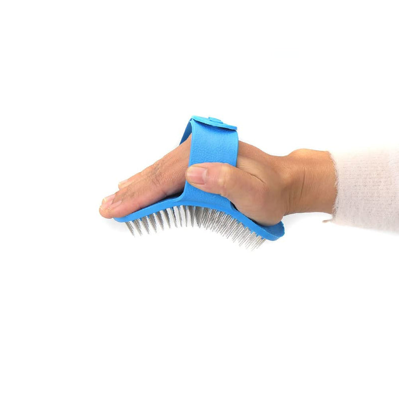 Emours Dog Grooming Brush, Pet Shampoo Bath Brush Soothing Massage Rubber Comb with Adjustable Ring Handle for Long Short Haired Dogs and Cats Blue - PawsPlanet Australia