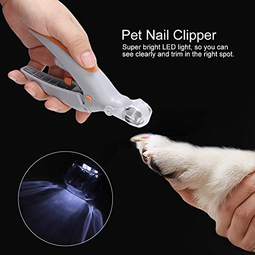 5X Magnifier Dog Nails Clippers, Professional LED Light Safety Trimmer Dog Cat Nail Clipper for Large, Medium and Small Breed, Rabbit and Guinea Pigs Nail Clippers with Safety Guard - PawsPlanet Australia