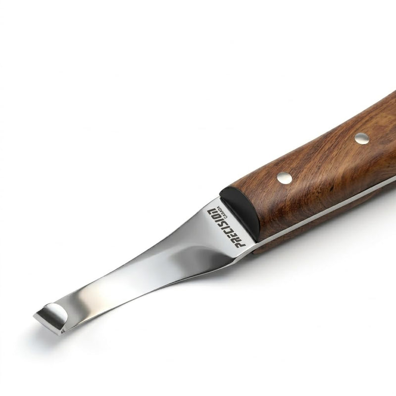 Precision Farrier Tools Super Sharp Hoof Knife Farrier Tools Right-Handed Hoof Knife with Wooden Handle for Horse & Cow Hoof Trimming