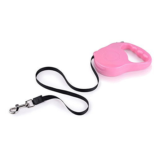 Auto Retractable Dog Leash Explore Training Lead - 10 Ft/16.6Ft Pet Dog Walking Running Rope 3M/10Ft Pink