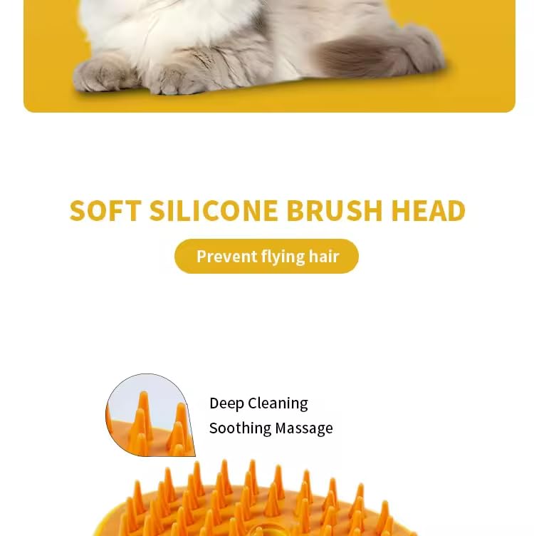 3-in-1 Rechargeable Pet Hair Brush: Massager, Steamy Comb & Self-Cleaning Mist Spray for Cats & Dogs - PawsPlanet Australia