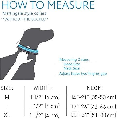Martingale Collar 1.5 Inch Wide 1200D Extra Strong Nylon Dog Collar, No Pull Heavy Duty Dog Collar with 2-Color Stripe for Medium to XLarge Dogs (Medium, 1 1/2 Inch Wide, Black & Grey) Medium, 1 1/2 Inch Wide - PawsPlanet Australia