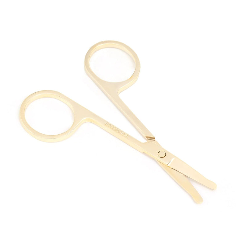 3.5 Inch Silent Pet Grooming Tiny Safety Scissors for Cats & Dogs - Quiet Alternative to Electric Clippers for Sensitive Pets (Golden) Golden - PawsPlanet Australia