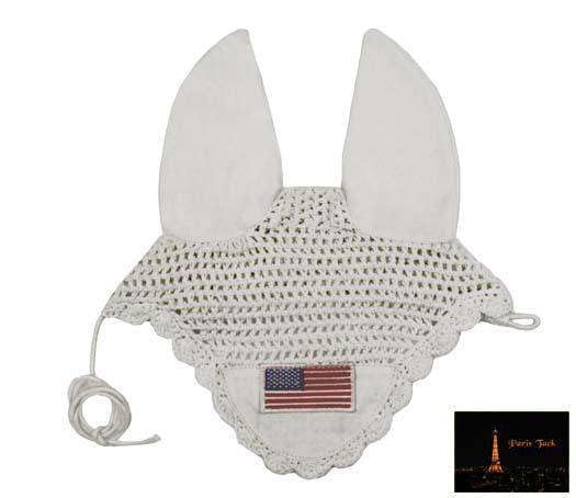 Paris Tack Patriotic American Flag Crochet Horse Fly Veil Ear Bonnet - PawsPlanet Australia