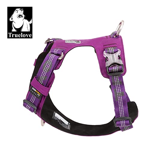 WINHYEPET Truelove Explosion-proof Waterproof Fabric Dog Harness High Density Nylon Webbing Light-weight Outdoor Product Suitable Small and Medium Large Dog TLH6282(Purple, S) Purple - PawsPlanet Australia