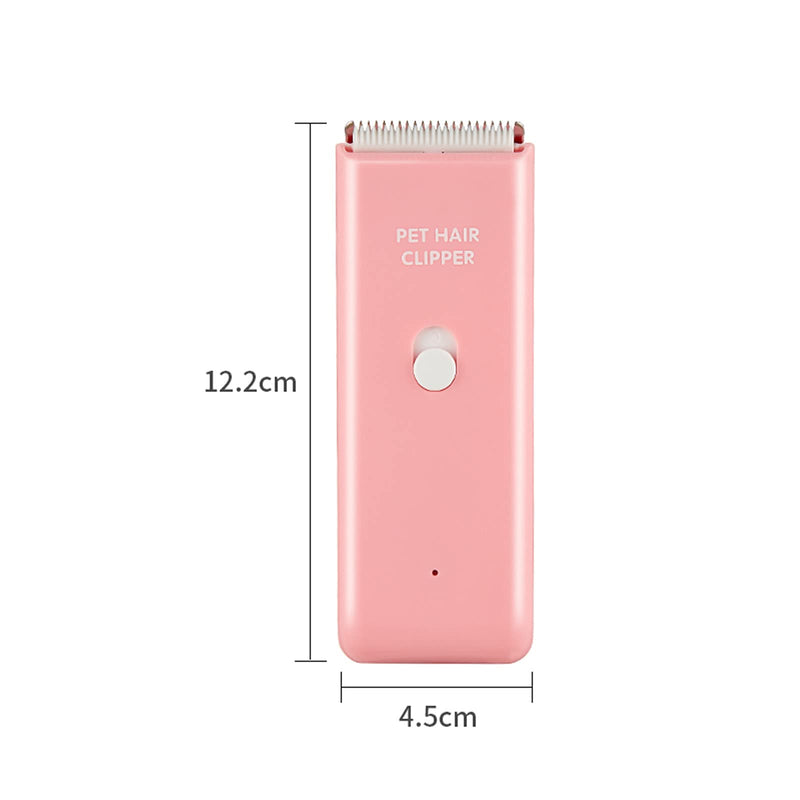 Dog Cat Home Hair Waterproof Clipper Portable Electric USB Rechargeable Pet Grooming Tools Low Noise Shaver Cordless Trimmer for Small and Large Pets Pink
