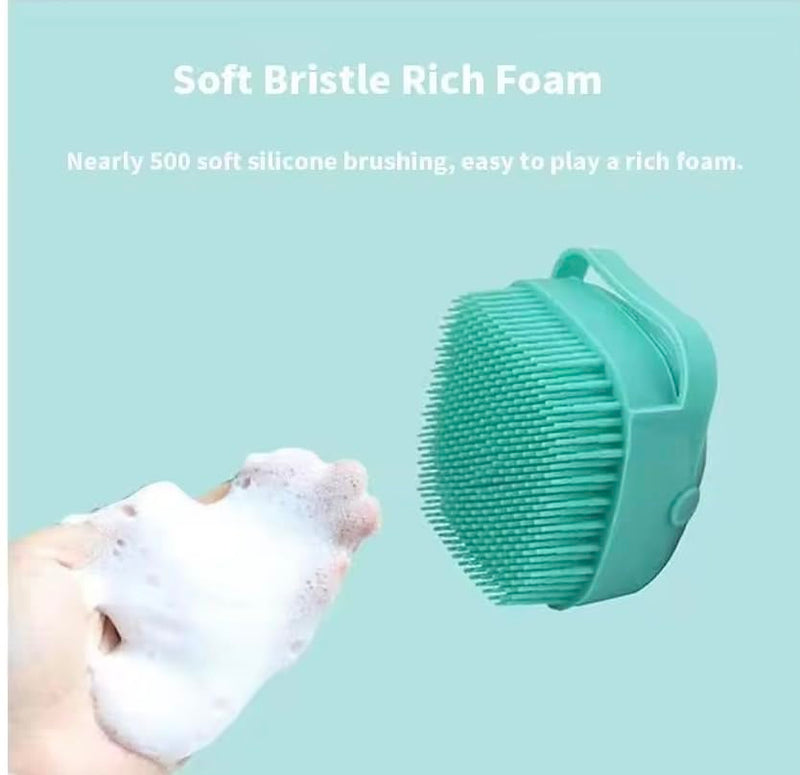 Pet Bath Massage Brush with Soap Dispenser, Soft Silicone Grooming Tool for Dogs Cats - PawsPlanet Australia