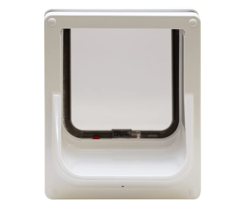 Cat Mate 4-Way-Locking Electromagnetic Cat Flap (254) - Exclusive Entry Collar Magnet Operated, for Small to Average-Sized Cats, for UPVC, Wood and Wall, White