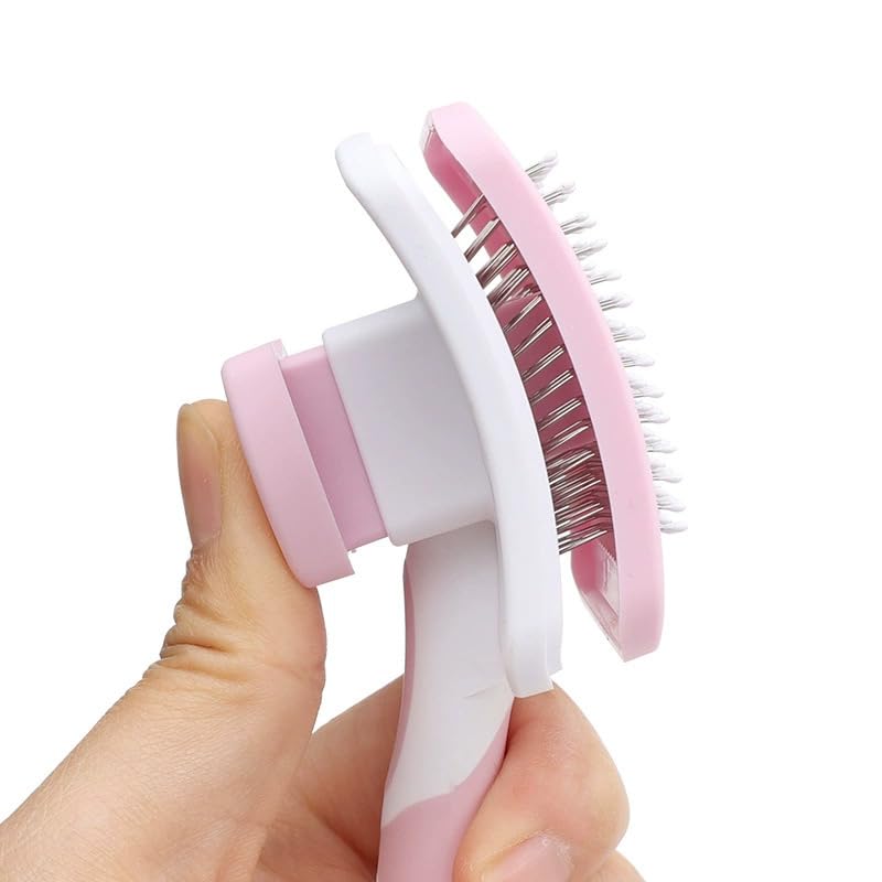 A Cute Pet Self Cleaning Slicker Brush for Small Dogs, Cats and Rabbits, Used for Hair Removal, Massage and Grooming, Combining Elegance and Practicality - PawsPlanet Australia