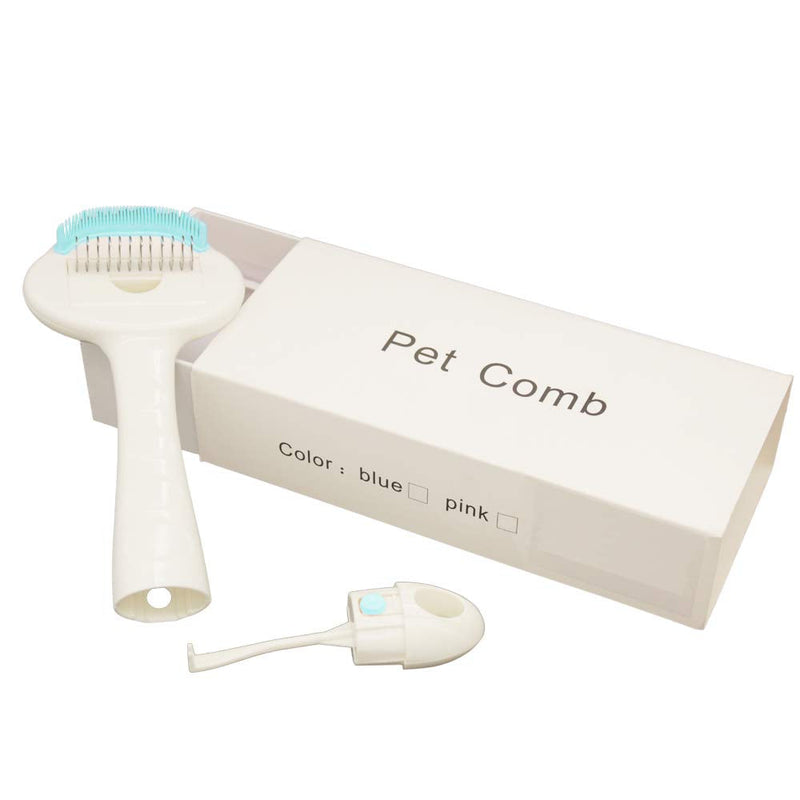Pet Cat Dog Brush Comb Grooming Tool 3 in 1 Knot Opener Tangle Remover Slicker Brush Groomer Green