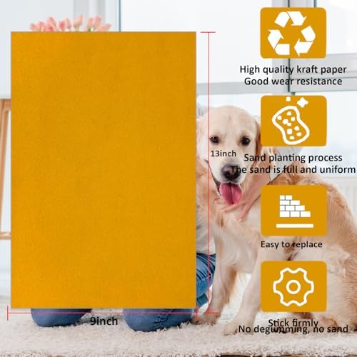 Dog Door Scratch Protector,Dog Nail File Board, Door Protector for Dog Scratching,self-Adhesive Instead of Emery Paper (13x9inch, Yellow) - PawsPlanet Australia