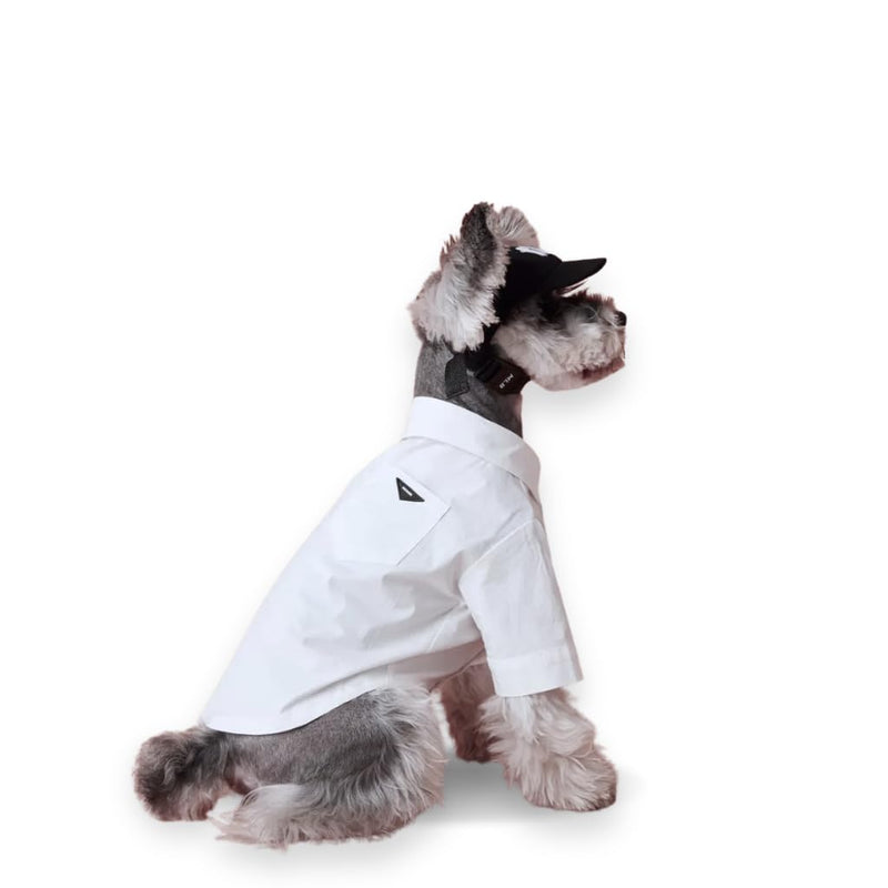 Luxury Pet Dress Shirt – White Designer Button-Up Outfit, Custumes, Formal Dog Shirt for Wedding, Birthday Party, Photoshoot, Puppy & Kitten Fashion Apparel (Medium 5.6–8.8 lbs) Medium 5.6–8.8 lbs - PawsPlanet Australia