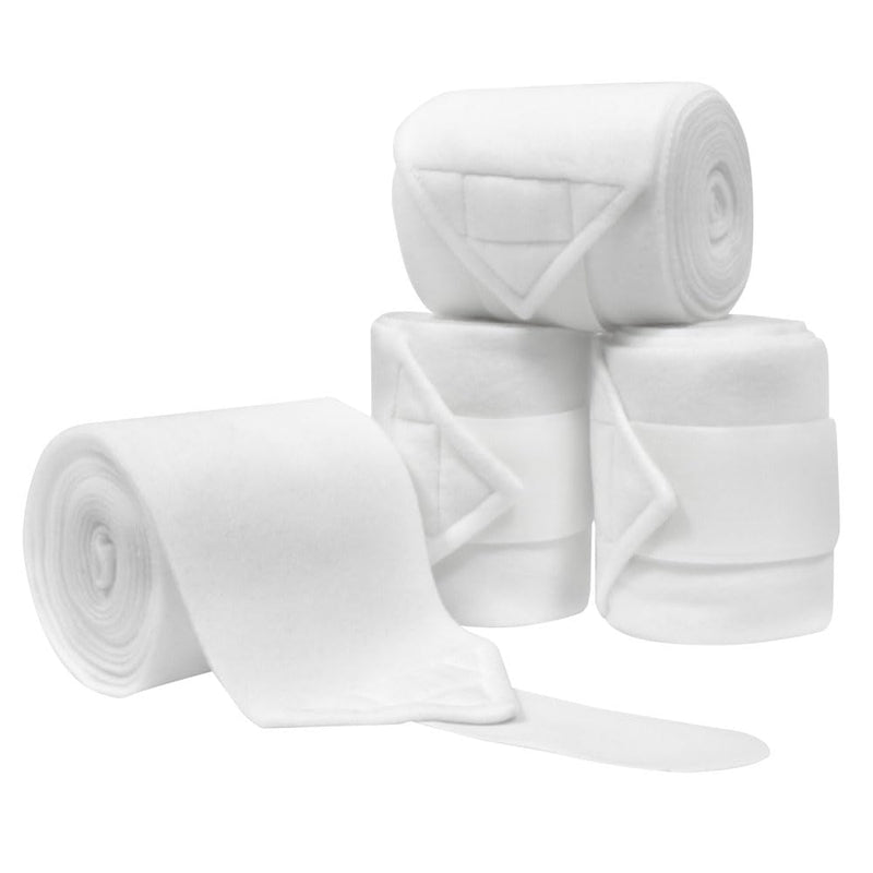 Horse Polo Leg Wraps Soft Fleece Wraps Equestrian Leg Bandage 4-Pack (Full(10ft), White) Full(10ft)