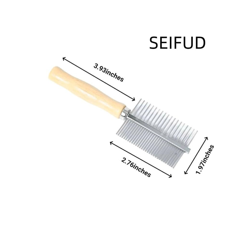 Professional Metal Dog Grooming Comb | 3 PCS Wooden Handled Pet Comb for Dogs and Cats | Removes Tangles, Dematting, Detangling | Great for Matted Hair - PawsPlanet Australia