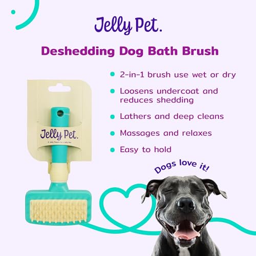 Jelly Pet Deshedding Dog Bath Brush Scrubber, Bath Brush for Dogs, Pet Shower Brush, Bath Supplies, Curry Brush for Dogs, Dog Bath Brush for Short Haired Dogs, Dog Wash Brush, Dog Grooming Brush - PawsPlanet Australia
