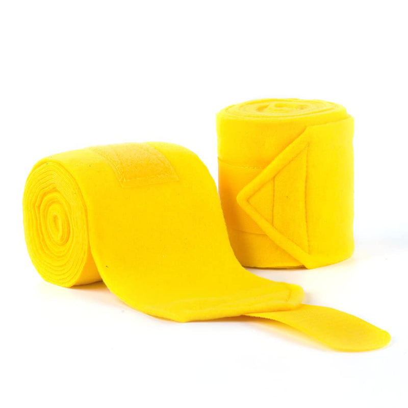 Horse Polo Wraps 2.5m Soft Fleece Polo Wraps Equestrian Leg Bandage Wrap Set of 4 Packs (Yellow - 2.5m) Yellow - 2.5m - PawsPlanet Australia