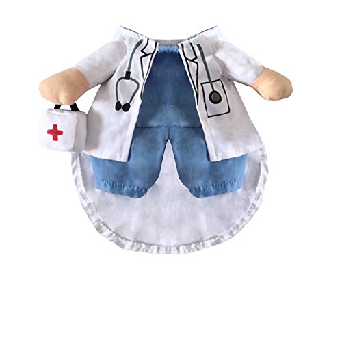 Pet Dog Cat Halloween Costume Doctor Nurse Costume Dog Jeans Clothes Cat Funny Apperal Outfit Uniform(Doctor,S) S