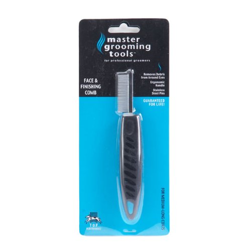 Master Grooming Tools Face & Finishing Combs — Ergonomic Combs for Grooming Dogs, 6¼" 6 1/4 " Black