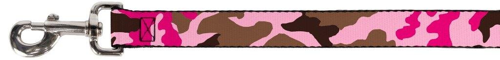 Buckle-Down Pet Leash - Camo Pink - 6 Feet Long - 1" Wide