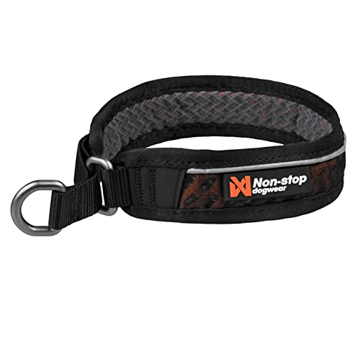 Non-stop dogwear Rock Collar 3.0 Orange 157 Collar with Pull Stop, Comfortable, Size: 60