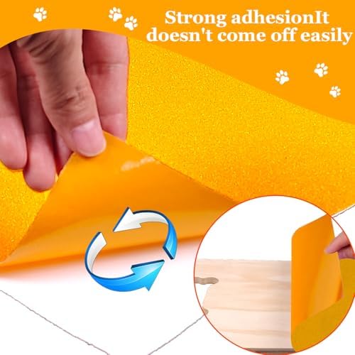 Dog Door Scratch Protector,Dog Nail File Board, Door Protector for Dog Scratching,self-Adhesive Instead of Emery Paper (13x9inch, Yellow) - PawsPlanet Australia