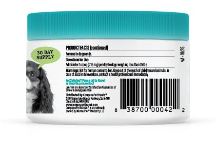 Dinovite Dog Dental Powder, Brush-Free Breath Freshener & Teeth Cleaning Dental Care Powder with Probiotics & Postbiotics, Oral Care Bad Breath Treatment, Small Dogs, Made in USA, 30 Day Supply 0.88 Ounce (Pack of 1) - PawsPlanet Australia