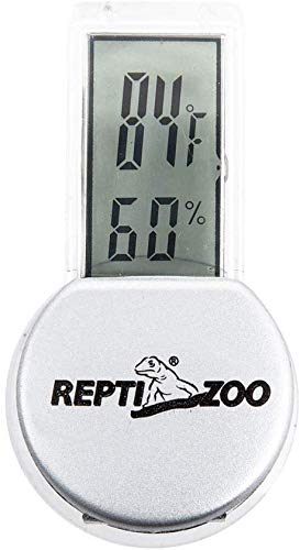 REPTI ZOO Reptile Thermometer Hygrometer with Suction Cup, Digital Thermometer Hygrometer for Reptile Rearing Box Terrarium Tank Bearded Dragon, Temperature & Humidity Gauge Fahrenheit (℉) Grey - PawsPlanet Australia