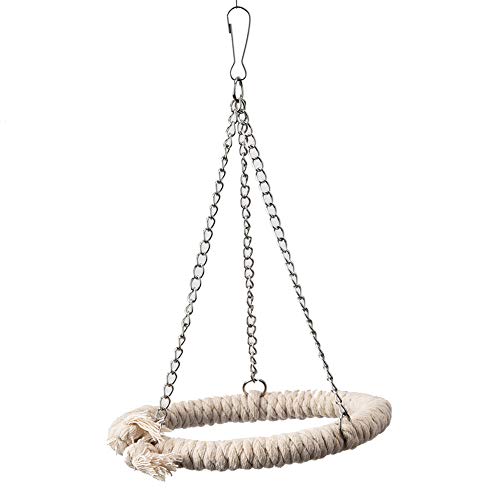Pet Bird Parrot Swing Hanging Toy Parakeet Budgie Cockatiel Cage Hammock Swing Toy Round Cotton Rope Tri Toy Hanging Toy - PawsPlanet Australia